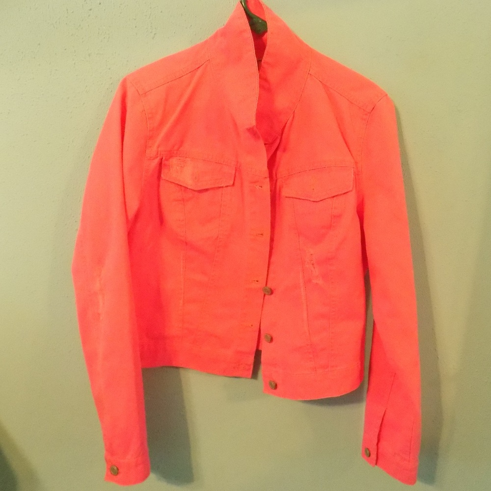 Pre-ripped Pink Jean Jacket